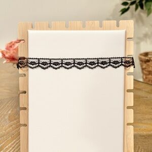 Black Lace Choker Necklace Adjustable 13” + 3” Extender Gothic Boho Style